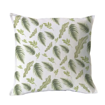 FUNDA COJÍN ALGODÓN PRIMAVERA VERDE 45X45