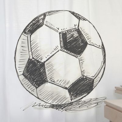 Imagen 2 del producto CORTINA DE BAÑO ALGODÓN PELOTA FÚTBOL