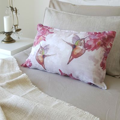 Imagen 2 del producto FUNDA COJÍN ALGODÓN PICAFLORES FLOR FUCSIA 50X30