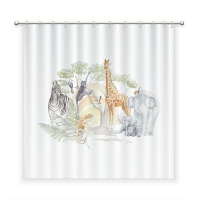 CORTINA BAÑO ALGODÓN SAFARI