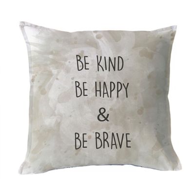 FUNDA COJÍN ALGODÓN KIND, HAPPY AND BRAVE 45X45