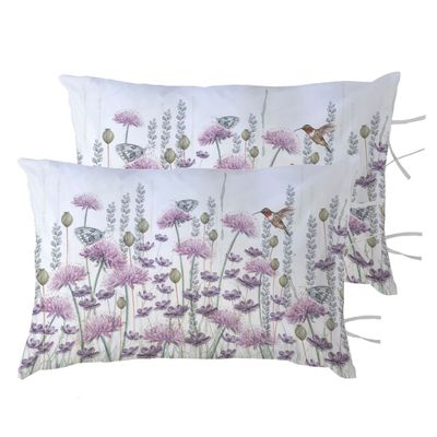 PACK 2 FUNDAS ALMOHADA JARDÍN SILVESTRE LILA 50X70