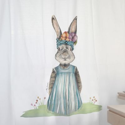 Imagen 2 del producto CORTINA DE BAÑO ALGODÓN CONEJA FLORA