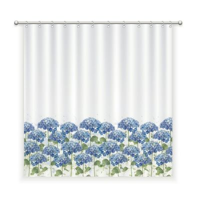 CORTINA DE BAÑO ALGODÓN HORTENSIAS
