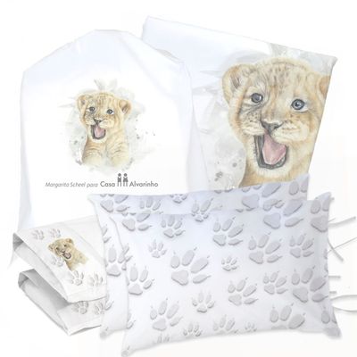 Imagen 1 del producto JUEGO DE CAMA FUNDA DE PLUMÓN + SABANA BAJERA + 4 FUNDAS ALMOHADA LEÓN VALIENTE 2 PLAZAS