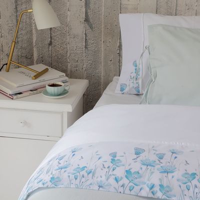 Imagen 2 del producto Juego de Sábanas Super King Florcitas Turquesa