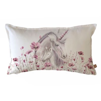 FUNDA COJÍN ALGODÓN UNICORNIO 50X30