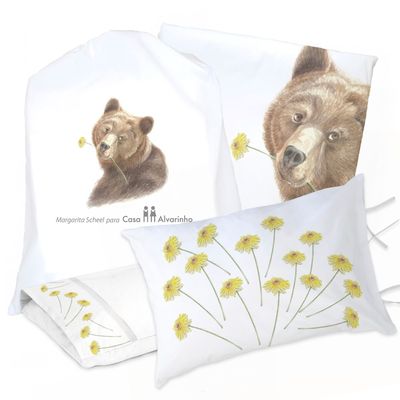 JUEGO DE CAMA FUNDA DE PLUMÓN + SABANA BAJERA +2 FUNDAS ALMOHADA OSA AMABLE 1 PLAZA