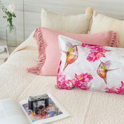 Imagen 2 del producto COJÍN ALGODÓN PICAFLOR FLOR FUCSIA XL