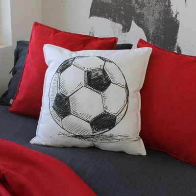 Imagen 2 del producto FUNDA COJÍN ALGODÓN PELOTA FÚTBOL 45X45