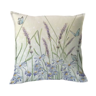 FUNDA COJÍN ALGODÓN  JARDÍN DE LAVANDA 45X45