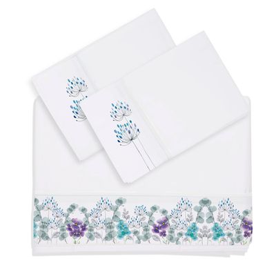 Juego de Sábanas 2 Plazas Jardín Pensamientos