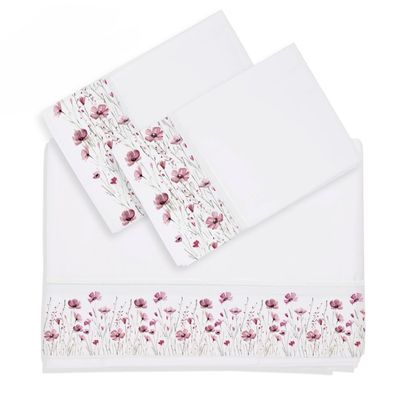 Imagen 1 del producto Juego de Sábanas Super King Plaza Florcitas Rosa