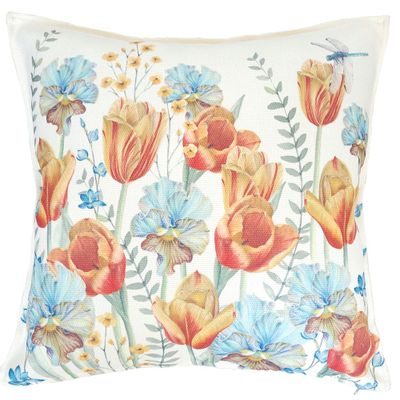 FUNDA COJÍN MARISA TULIPANES Y PENSAMIENTOS 45X45