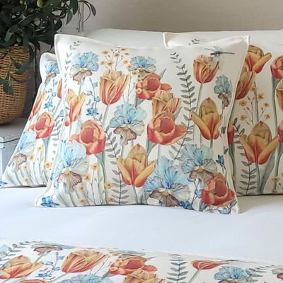 Imagen 2 del producto FUNDA COJÍN MARISA TULIPANES Y PENSAMIENTOS 45X45