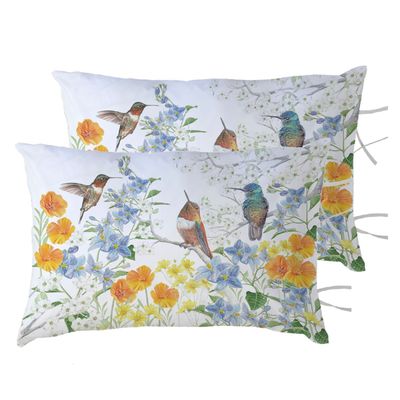 PACK 2 FUNDAS ALMOHADA PICAFLOR ARCOÍRIS 50X70