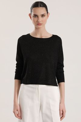 Tejido punto con lentejuelas mujer Liola negro