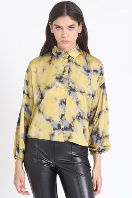 Blusa  Satin Estampado, Amarillo Liola