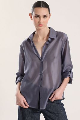 Imagen 1 del producto Blusa semitransparente roll up liola mujer azul