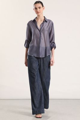 Imagen 2 del producto Blusa semitransparente roll up liola mujer azul