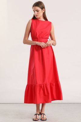 Imagen 1 del producto Vestido midi acampanado Liola mujer coral