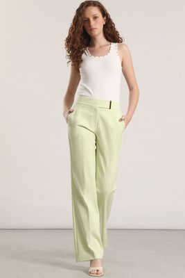 Pantalón flare liola mujer pistacho