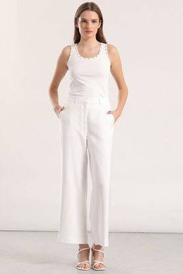 Imagen 2 del producto Pantalón recto mujer Liola crudo