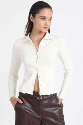 Imagen 2 del producto Cardigan Cuello Tejido Punto, Crudo Liola