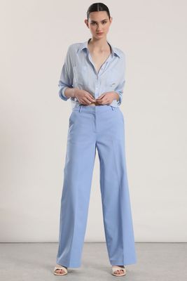 Pantalón recto liola mujer celeste