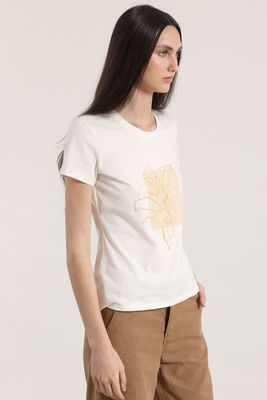 Imagen 2 del producto Polera estampado flor liola mujer crudo