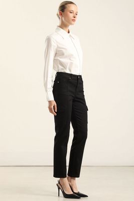Imagen 2 del producto Jeans Color Skinny Cargo, Negro Liola