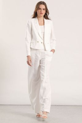 Imagen 2 del producto Blazer cropped lino Liola mujer crudo