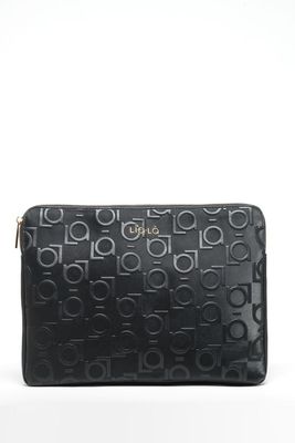 Bolso Computador Efecto Cuero Logo Liola, Negro Liola