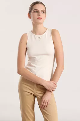 Top ribb lurex mujer Liola crudo