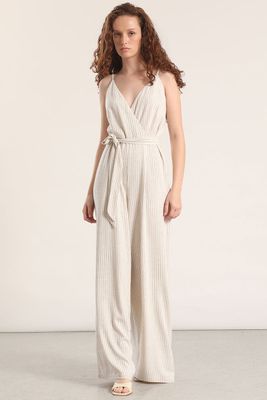 Enterito ancho lino Liola mujer beige