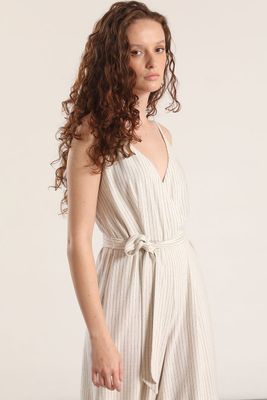 Imagen 2 del producto Enterito ancho lino Liola mujer beige