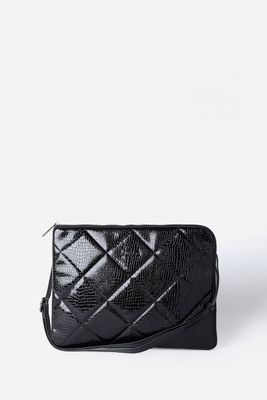 Bolso Laptop, Acolchado Piton, Efecto Cuero, Negro Liola