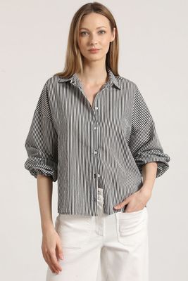 Imagen 2 del producto Blusa estampado rayas mujer Liola negro