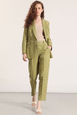 Imagen 2 del producto Blazer semi cruzado lino Liola mujer beige