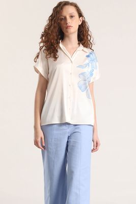 Imagen 2 del producto Blusa satin estampado floral liola mujer azul
