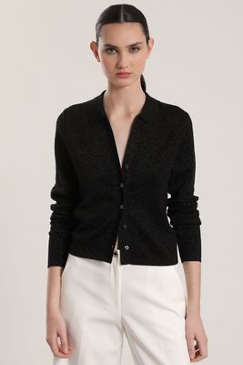 Cardigan tejido lurex liola mujer negro