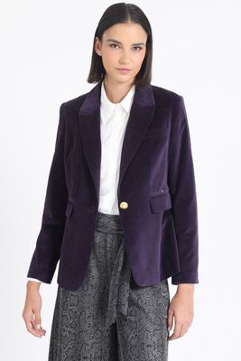 Blazer Entallado Terciopelo, Arandano Liola