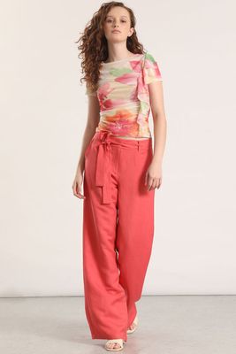 Imagen 2 del producto Polera malla estampado liola mujer rosa