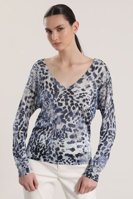 Imagen 2 del producto Tejido estampado liola mujer azul