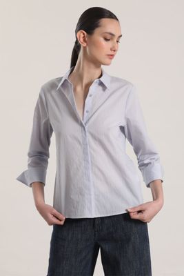 Camisa algodón liola mujer azul