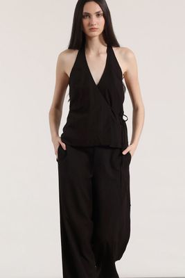 Imagen 2 del producto Top halter lino mujer Liola negro