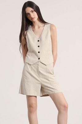 Imagen 1 del producto Short lino Liola mujer beige