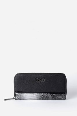 Imagen 1 del producto Billetera Grande, Piton, Efecto Cuero, Negro Liola