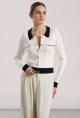 Imagen 2 del producto Chaqueta punto contratono mujer Liola crudo