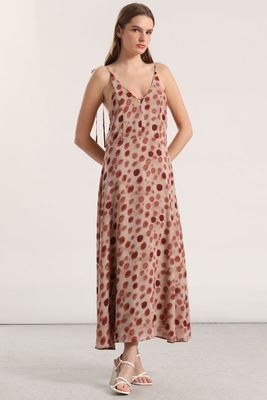 Vestido maxi estampado mujer Liola rosa